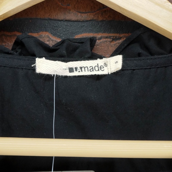 ANTHROPOLOGIE LAMade Black Dress Belted Ruffle NWT - Picture 6 of 6